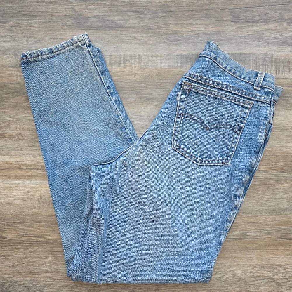Vintage Levis 560 Loose Fit Tapered Mom Jeans White Tab 1989 Made in USA 12 16
